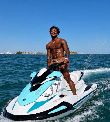 AI-generated image of IShowSpeed riding a jet ski
