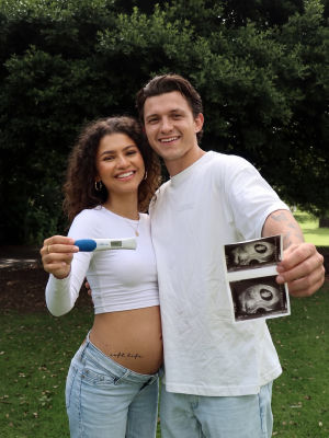 AI-generated image of Zendaya and Tom Holland sharing a pregnancy announcement