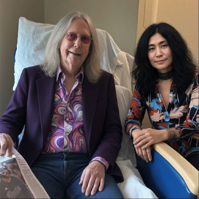 AI-generated image of Mitch McConnell and Yoko Ono in a hospital room