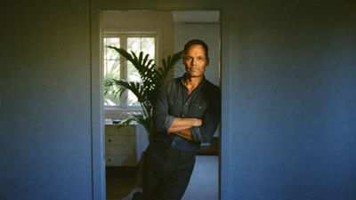 AI-generated portrait of an unidentified man in a doorway