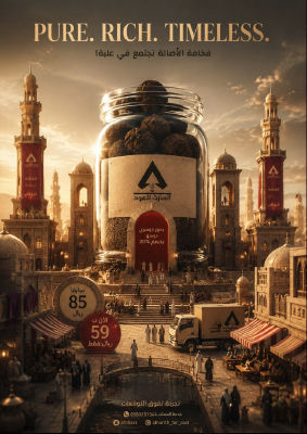 AI-generated advertisement for Al-Harith oud perfume