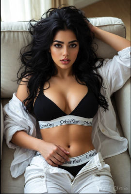 AI-generated image of an unidentified woman in Calvin Klein lingerie