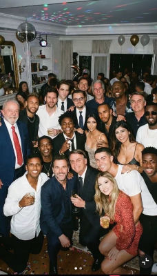 AI image detected of Neymar, Cristiano Ronaldo, Kim Kardashian, and other celebrities at a fabricated party