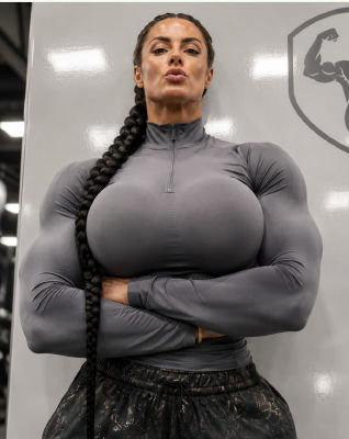 AI-generated image of an unidentified woman posing in athletic wear