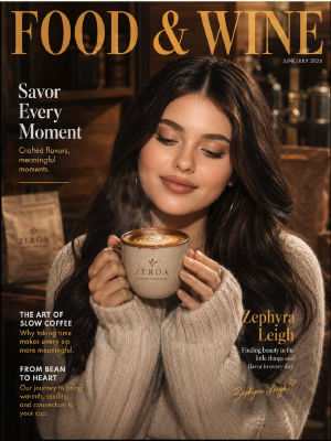 AI-generated Food & Wine magazine cover featuring a woman