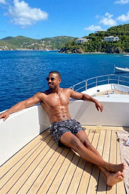 AI-generated image of Michael B. Jordan on a yacht