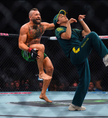 Deepfake of Conor McGregor in UFC-style match against a person in Australia attire
