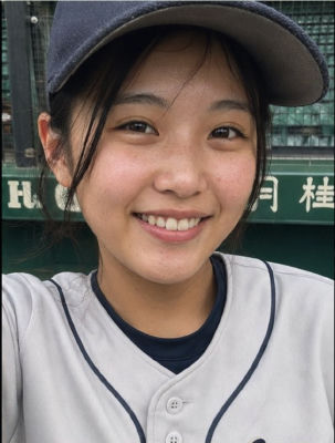 AI-generated selfie of an athlete at a baseball field