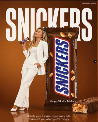 AI-generated Snickers ad featuring a woman 