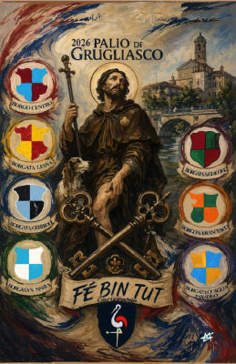 AI-generated poster of Saint Francis Xavier for the 2026 Palio di Grugliasco