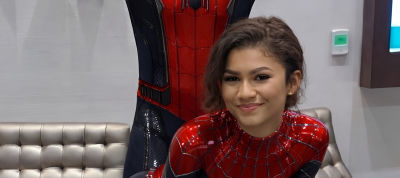 AI-generated image of Zendaya at a Spider-Man premiere event