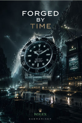 AI-generated Rolex Submariner 'Forged by Time' advertisement