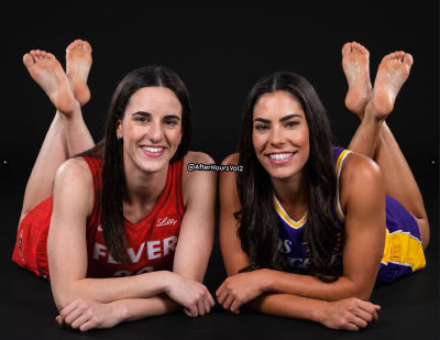 Deepfake of Caitlin Clark and Kelsey Plum in WNBA jersey photoshoot