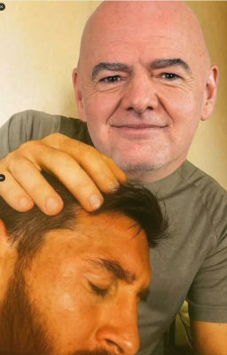 AI-generated image of Gianni Infantino and Lionel Messi in an embrace