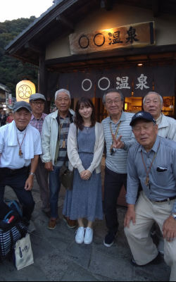 Deepfake of Riho Yoshioka with Damo Suzuki, Fumiyo Kohinata, and James Saito at a Japanese onsen
