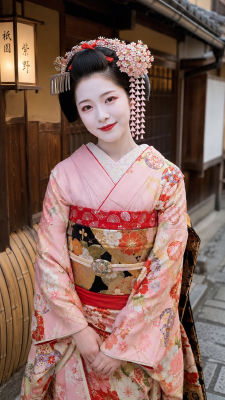 AI-generated image of a woman in traditional Japanese maiko attire