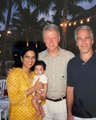 Mira Nair, Zohran Mamdani, Bill Clinton, Jeff Bezos — AI-generated (X Community Notes)