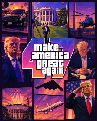 AI-generated 'Make America Great Again 47' Donald Trump campaign-style poster