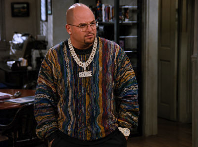 AI-generated image of Jason Alexander as George Costanza in a patterned sweater