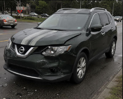 AI-generated image of a damaged Nissan Rogue SUV