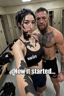 Deepfake image of Conor McGregor posing with a woman in a UFC locker room