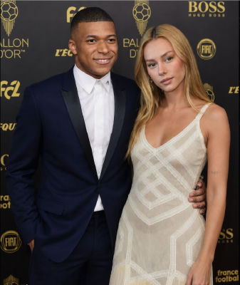 AI-generated image of Kylian Mbappé and Ester Expósito at the Ballon d'Or