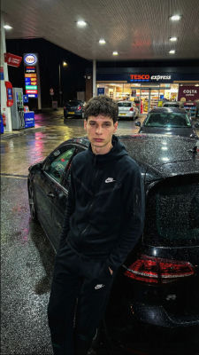 AI-generated photo of an unidentified man at a Tesco Express petrol station