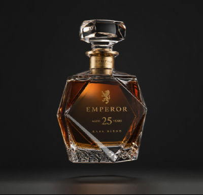 AI-generated 'Emperor' 25-Year Rare Blend spirits decanter