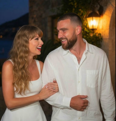 AI-generated image of Travis Kelce and Taylor Swift appearing engaged