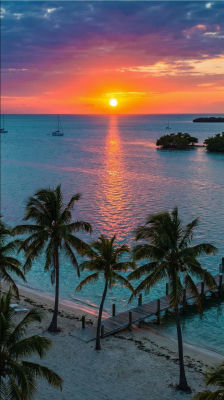 AI-generated tropical beach sunset scene