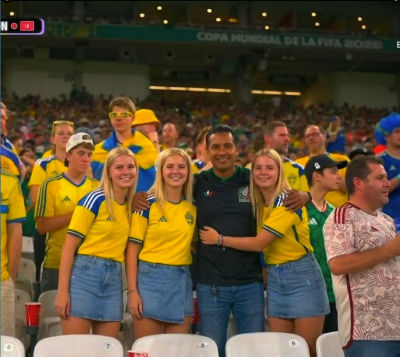 AI-generated image of fans at a FIFA World Cup match
