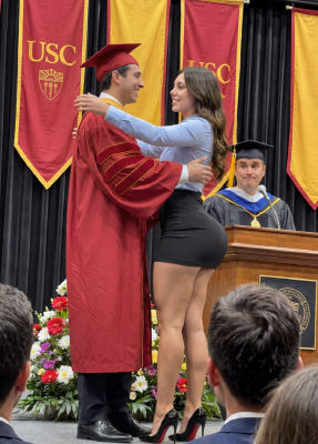 AI-generated image of a man at USC graduation ceremony