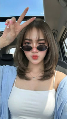 AI-generated selfie of a woman in a car