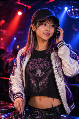 AI-generated image of a DJ performing at a nightclub