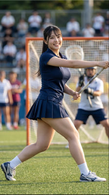 AI-generated image of unidentified woman playing lacrosse