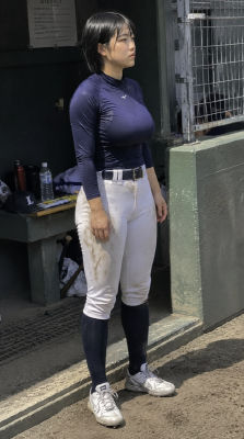AI-generated image of a woman in baseball attire