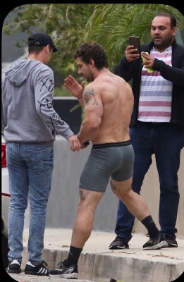 AI-generated photo of Shia LaBeouf in boxer briefs
