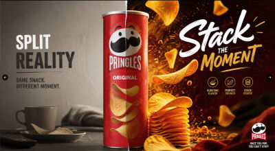 AI-generated Pringles 'Split Reality' advertisement