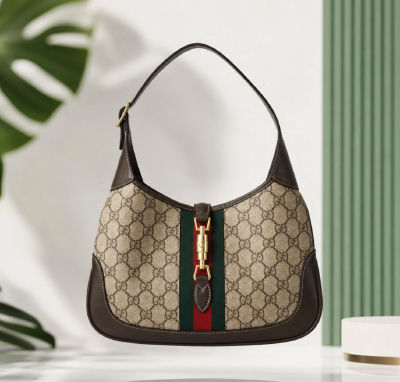 AI-generated image of a Gucci Jackie 1961 monogram shoulder bag