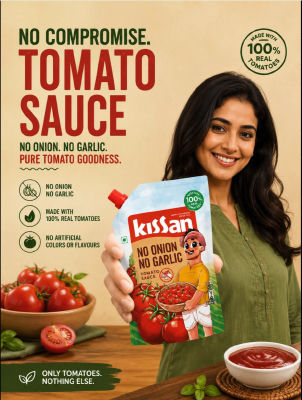 AI-generated Kissan tomato sauce ad featuring Mala Salariya and the Carequinha mascot