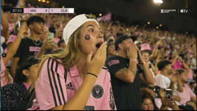 AI-generated image of an Inter Miami fan at a Leagues Cup match