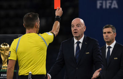Deepfake of FIFA president Gianni Infantino shown a red card at World Cup