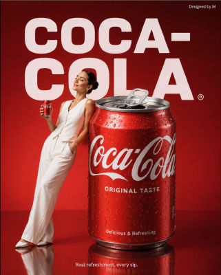 AI-generated image of a woman  in a Coca-Cola advertisement