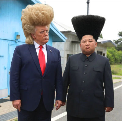 AI-generated satirical image of Donald Trump and Kim Jong-un standing together