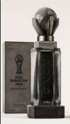 AI-generated FIFA World Cup 2026 limited edition perfume bottle