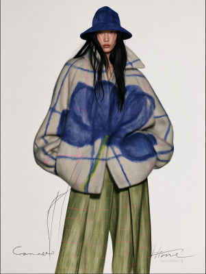 AI-generated fashion illustration resembling Kim Sung-hee