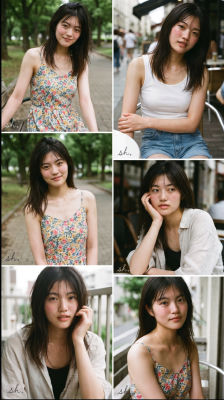 Deepfake portrait collage resembling Shin Eun-soo, Suzuka Morita, Kanon Suzuki, and Rila Fukushima