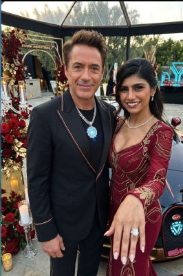 Deepfake of Robert Downey Jr. and Mia Khalifa at a Stark Industries event
