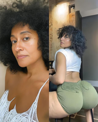 Deepfake of Tracee Ellis Ross in two social media-style photos