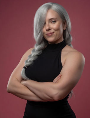 AI-generated studio portrait of Scarlett Johansson